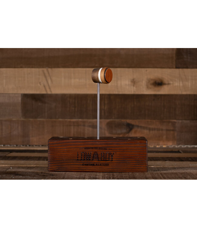 Low Boy Lightweight Leather Daddy Beater, Medium/Light Brown with White Stripe