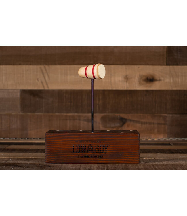 Low Boy Felt Daddy Beater, Natural with Red Stripes