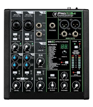 Mackie Mackie ProFX6v3 6 Channel Professional Effects Mixer with USB