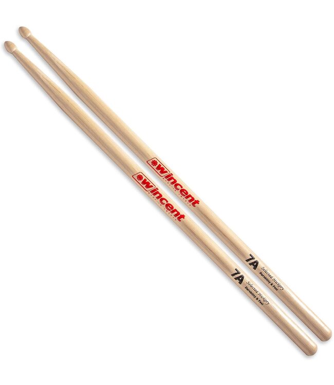 Wincent 7A Hickory Drumsticks, Wood Tip