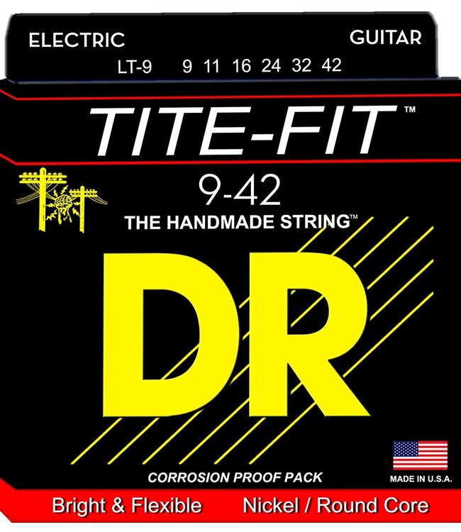 DR DR TITE-FIT™ - Nickel Plated Electric Guitar Strings: Light 9-42