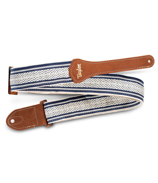 Taylor 2" Academy Series Jacquard/Leather Strap, White/Black