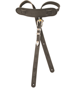 Gretsch Gretsch® Vintage Tooled Leather Guitar Strap, Black