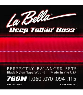 LaBella LaBella 760N Black Taped Bass Strings, 60-115