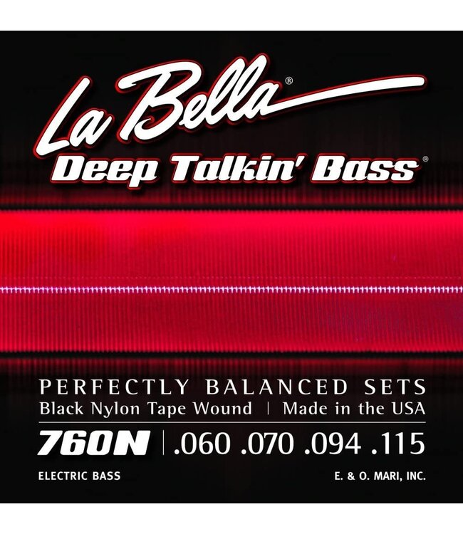 LaBella 760N Black Taped Bass Strings, 60-115