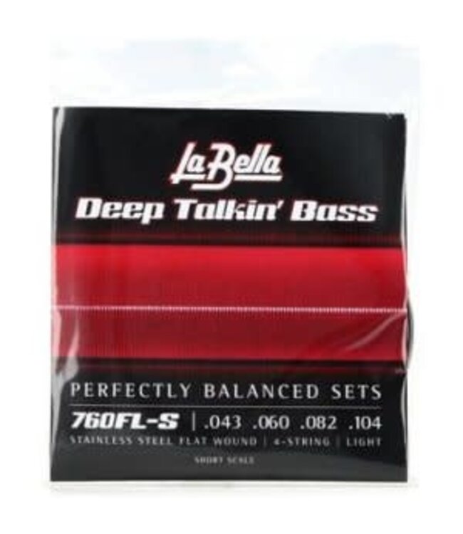 LaBella 760FL-S Stainless Steel Flat Wound Strings, 32" Short Scale  43 - 104