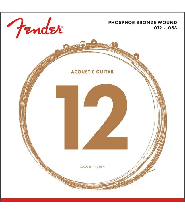 Fender Fender Phosphor Bronze Acoustic Strings, Ball End, 60L .012-.053