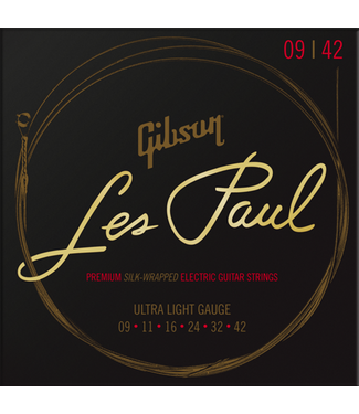 Gibson Gibson Les Paul Premium Electric Guitar Strings, Ultra-Light 9-42