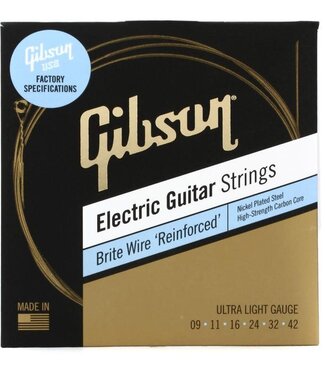 Gibson Gibson Brite Wire 'Reinforced' Electric Guitar Strings, Ultra-Light 9-42