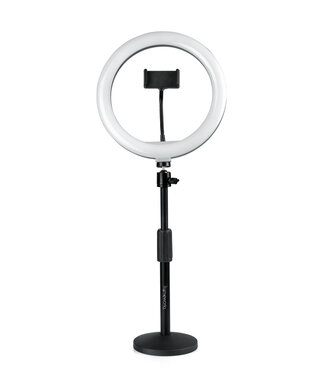 Gator Cases Frameworks Ring Light Round Base Desktop Stand W/ Phone Clamp