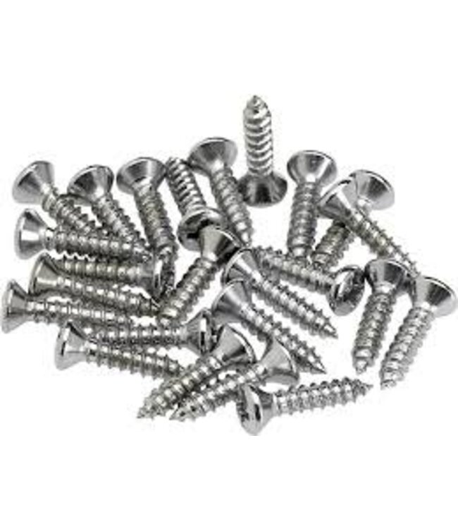 Fender Pickguard/Control Plate Mounting Screws (24) (Chrome)
