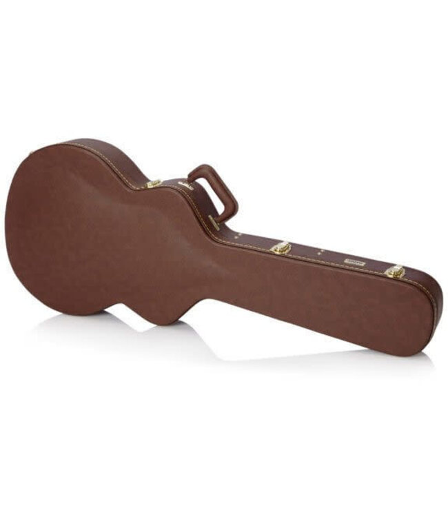 Gator Deluxe Wood Case for Semi-Hollow Guitars, Vintage Brown Exterior
