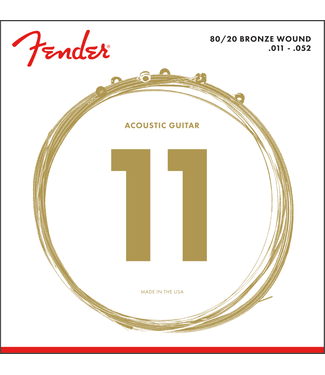 Fender Fender 80/20 Bronze Acoustic Strings, Ball End, 70CL .011-.052 Gauges, (6)