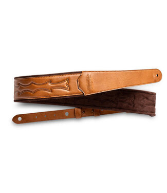 Taylor Taylor 2.75" Vegan Leather Strap, Tan with Stitching, Embossed Logo
