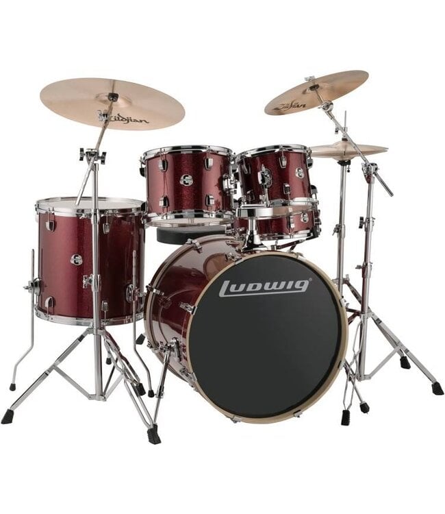 Ludwig Element "Evolution" Complete Kit - Red Sparkle