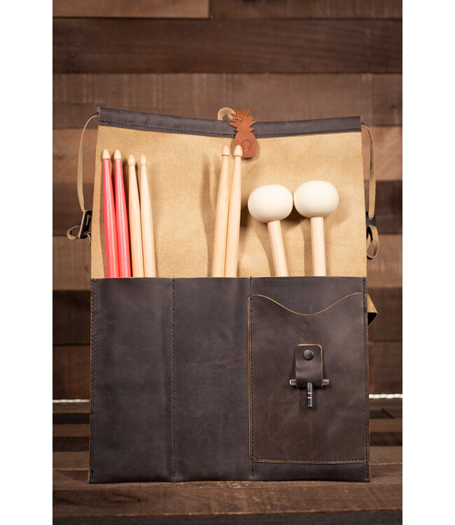 ScapeGrace Designs Leather Stick Bag, Large, Weathered Grey