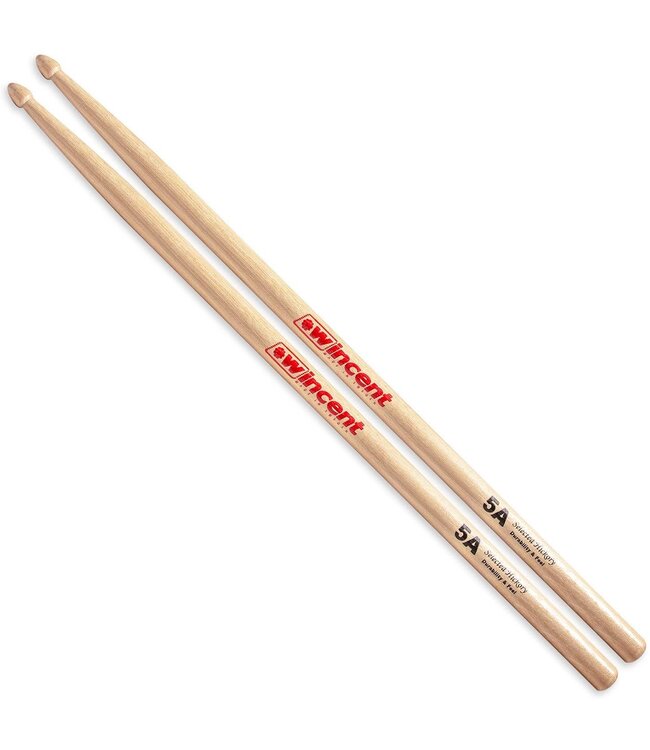 Wincent 5A Hickory Drumsticks, Wood Tip