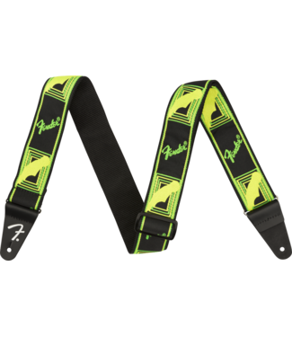 Fender Neon Monogrammed Strap, Green/Yellow