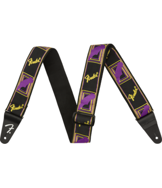 Fender Neon Monogram Strap Purple/Yellow