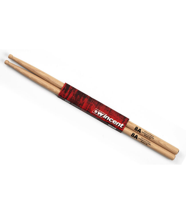 Wincent 8A Hickory Drumsticks, Round Tip