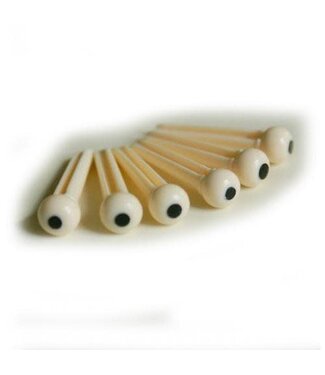 Allparts Allparts Plastic Bridge Pins, Cream with Black Dot, 6pc