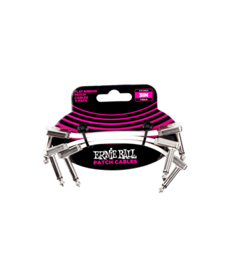Ernie Ball Ernie Ball 3" Flat Ribbon Patch Cable 3-Pack - White Ernie Ball Ernie Ball 3" Flat Ribbon Patch Cable 3-Pack - White
