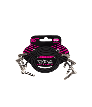 Ernie Ball Ernie Ball 12” Flat Ribbon Patch Cable 3-Pack - Black