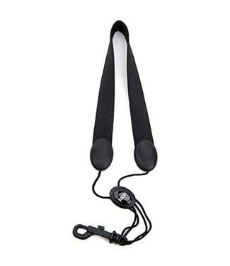Rico Rico Fabric Sax Strap (Black) with Metal Hook for Soprano/Alto Saxophones