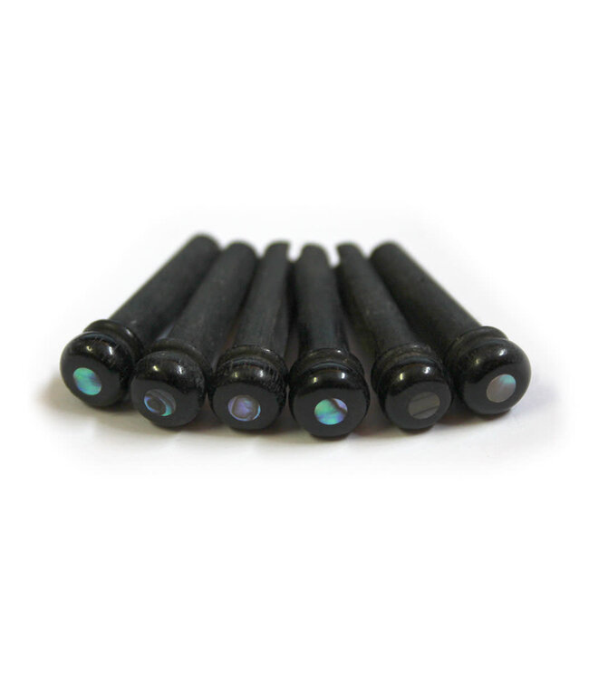 Taylor Bridge Pins, Ebony with Abalone, 6pc