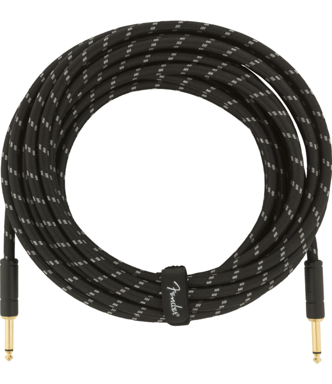 Fender Deluxe Series Instrument Cable, Straight/Straight, Black Tweed - 25 Foot