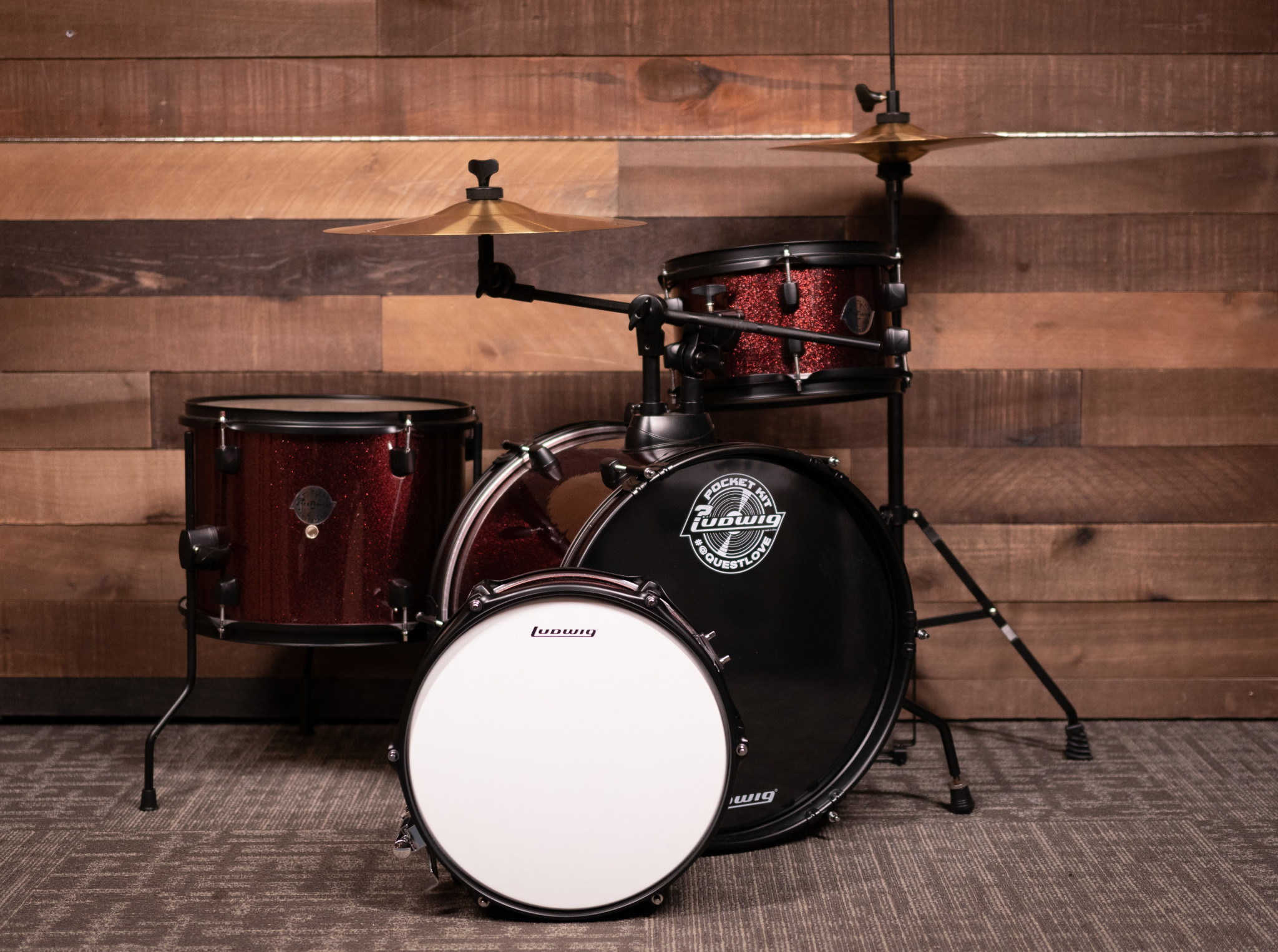 Ludwig pocket 2024 kit black sparkle
