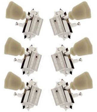 Grover Grover Vintage Tuners. 'Gibson Deluxe' Style, 3-Per-Side, Nickel