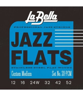 LaBella LaBella 20PCM Jazz Flats Stainless Steel Flat Wound Guitar Strings, 12-52