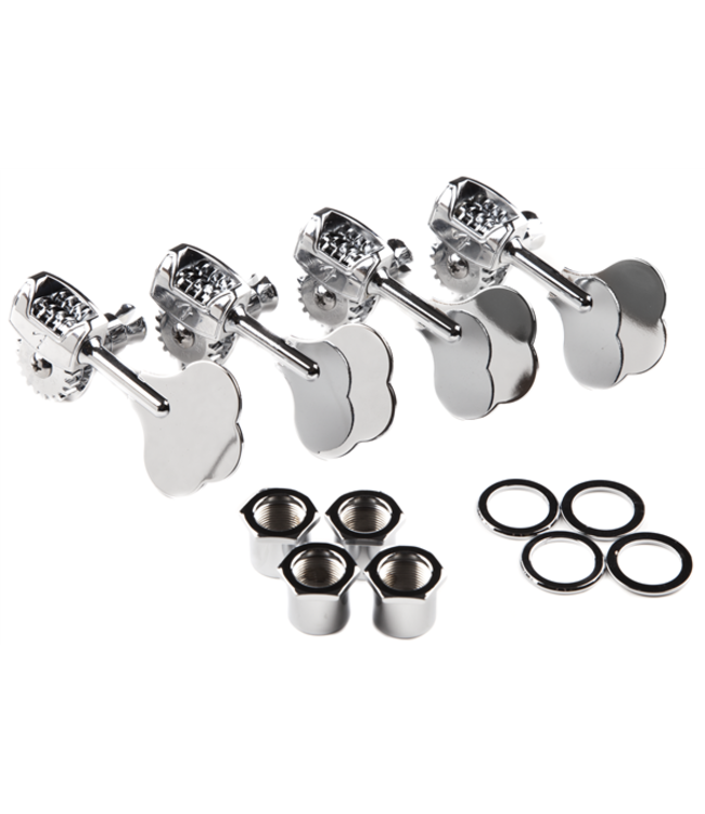 Fender Deluxe "F" Stamp Bass Tuning Machines, (4), Chrome
