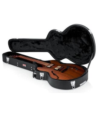 Gator Cases Gator Hard-Shell Wood Case for Semi-Hollow Guitars such as Gibson 335®, Black