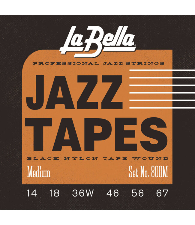 LaBella 800M Jazz Tapes – Black Nylon Medium 14-67