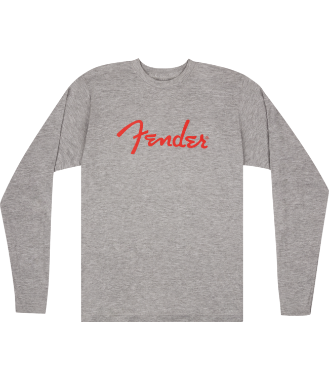 Fender Fender® Spaghetti Logo L/S T-Shirt, Heather Gray, Medium
