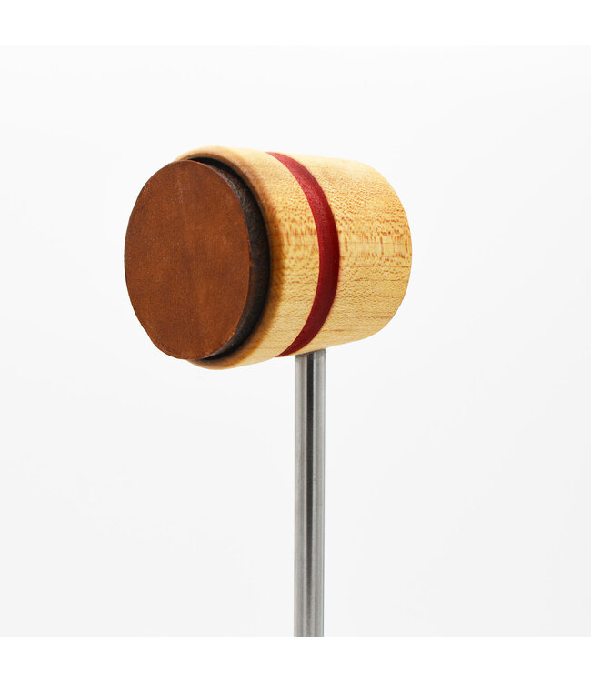 Low Boy Lightweight Leather Daddy Beater, Natural with Red Stripes