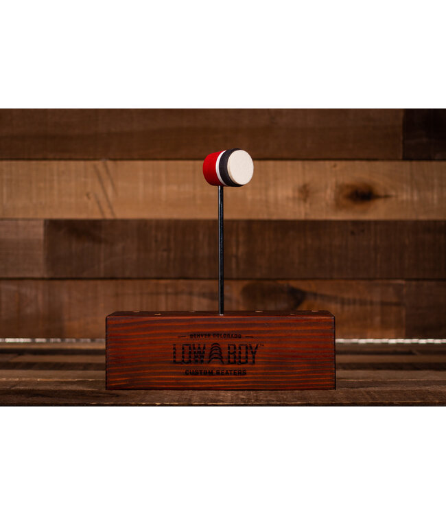 Low Boy Lightweight Felt Daddy Beater, Red/Black with White Stripe