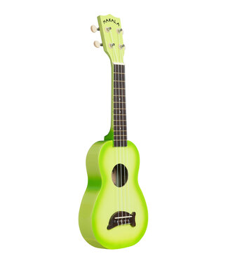 Kala Makala Dolphin Series Soprano Ukulele, Green Apple Burst