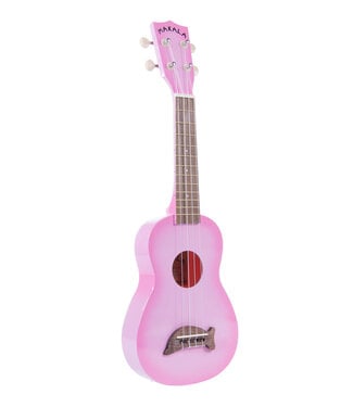Kala Makala Soprano Dolphin Series Ukulele, Pink Burst
