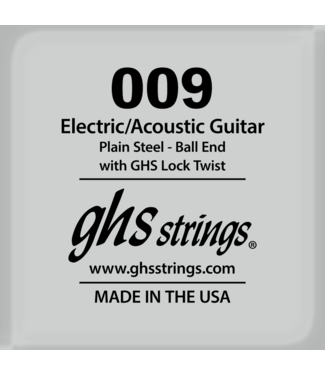 GHS GHS Single Plain Steel String, .009