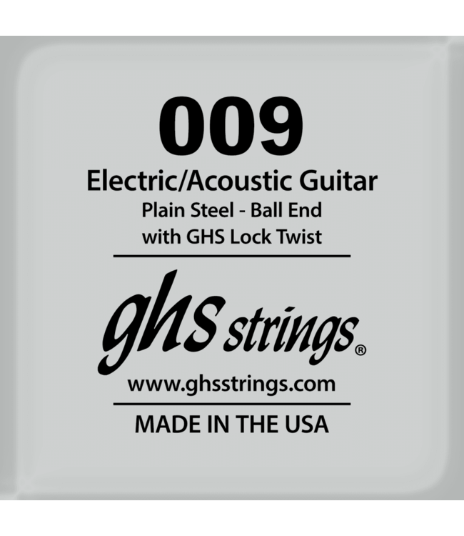 GHS Single Plain Steel String, .009