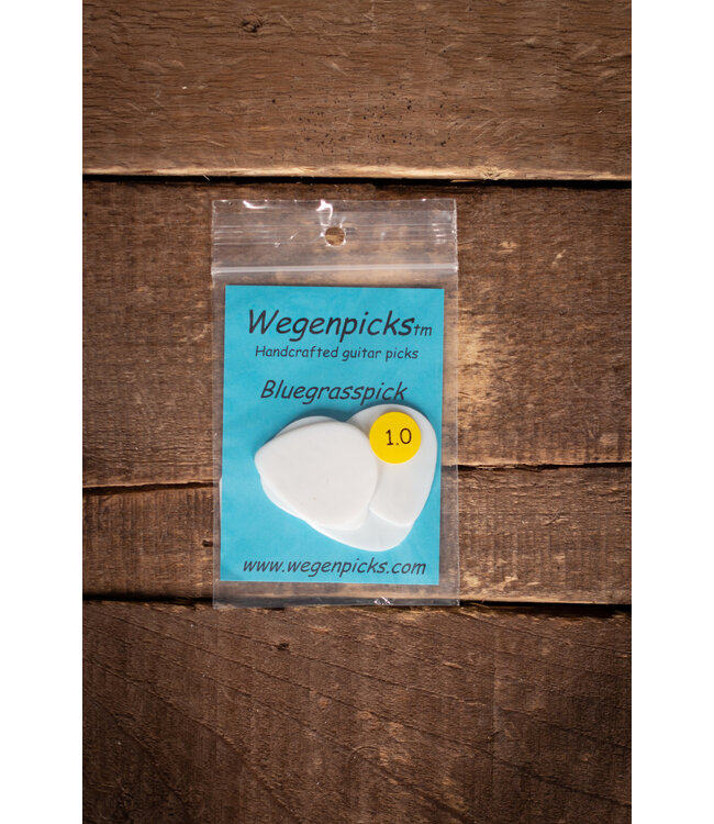 Wegen NH100 1.0mm No-Hole Bluegrass Picks, 4pk White