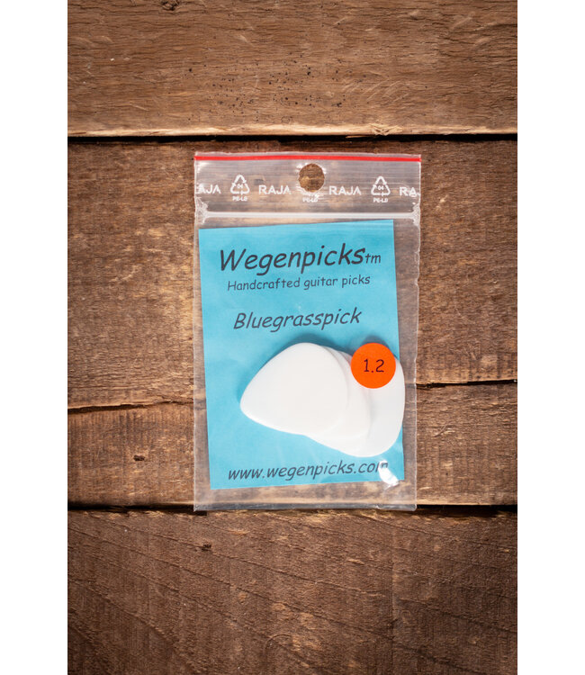 Wegen NH120 1.2mm No-Hole Bluegrass Picks, 4pk White