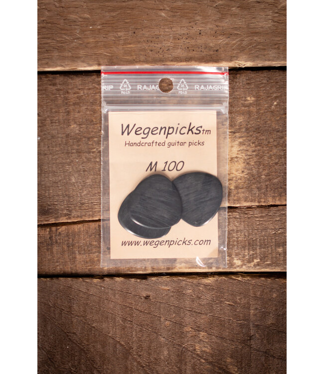 Wegen M100B 1.0mm Mandolin Picks, 3pk Black