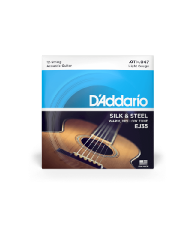 D'Addario D'Addario EJ35 Silk & Steel 12-String Folk Guitar Strings, 11-47