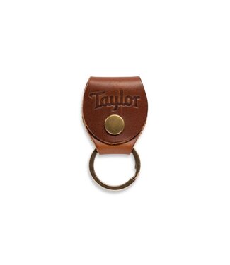 Taylor Taylor Key Ring with Pick Holder - Medium Brown Nubuck