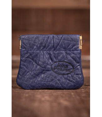 John Pearse John Pearse Leather Mini Squeeze Pouch, 2-1/2"x2-3/4",  Blue