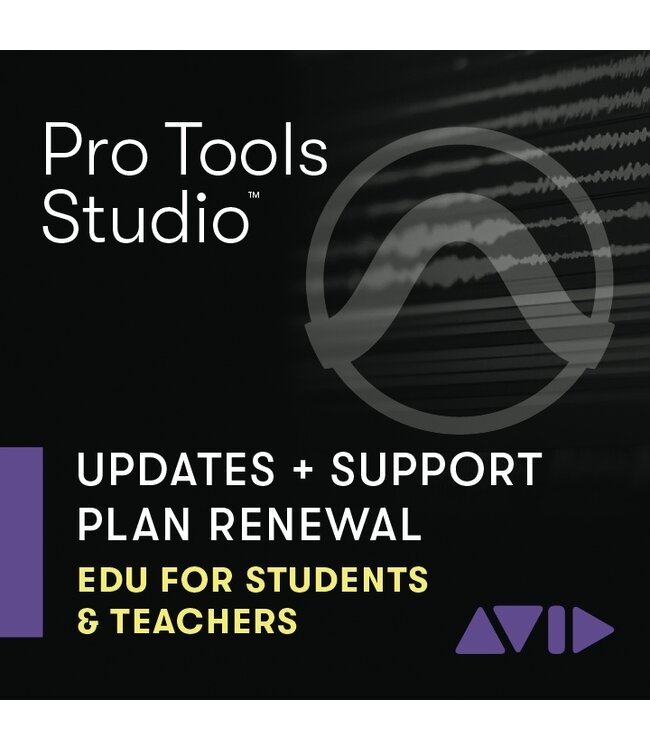 Avid Pro Tools | Studio 1-Yr Software Updates + Support Plan RENEWAL - Student/Teacher Education Pricing